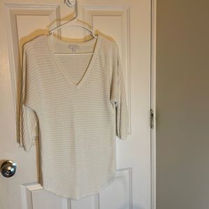 New York & Co. White 3/4 sleeve sweater Size S